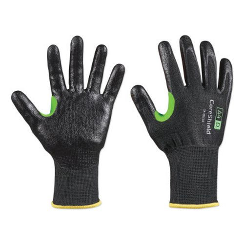 Honeywell 24-0913B/10XL CoreShield A4/D Coated Cut Resistant Glove, 10/XL, Nitrile, 13G, Black