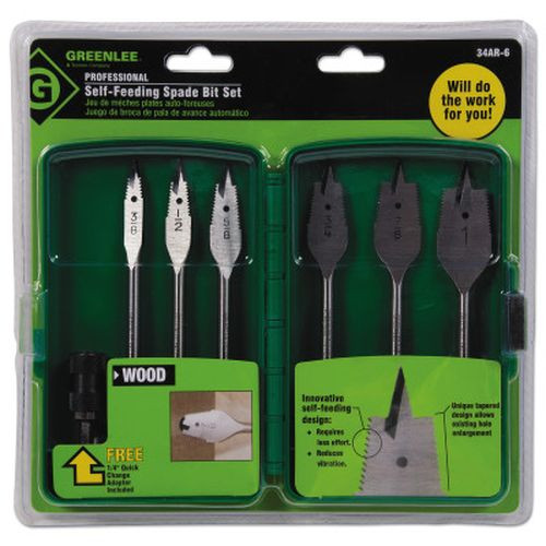 Greenlee 34AR-6 6pc Spade Bit Set (3/8" to 1")