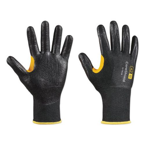 Honeywell 22-7913B/10XL CoreShield A2/B Coated Cut Resistant Glove, 10/XL, Nitrile, 13G, Black