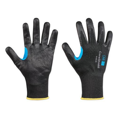 Honeywell 26-0913B/10XL CoreShield A6/F Coated Cut Resistant Glove, 10/XL, Nitrile, 13G, Black