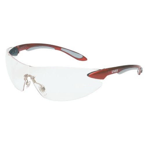 Honeywell S4410 Ignite Eyewear, Clear Lens, Polycarbonate, HC, Metallic Red/Silver Frame