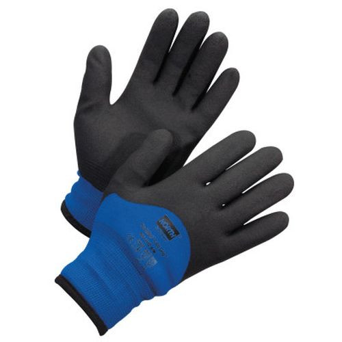 Honeywell NF11HD/7S NorthFlex Cold Grip Coated Gloves, Small, Black/Blue