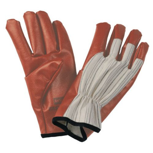 Honeywell 85/3729M Worknit HD Supported Nitrile Gloves, Band Cuff, Cotton Lined, Medium, BK Stripe