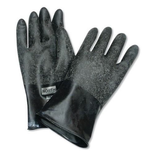 Honeywell B131R/9 B131 Unsupported Butyl Gloves, Size 9, Black