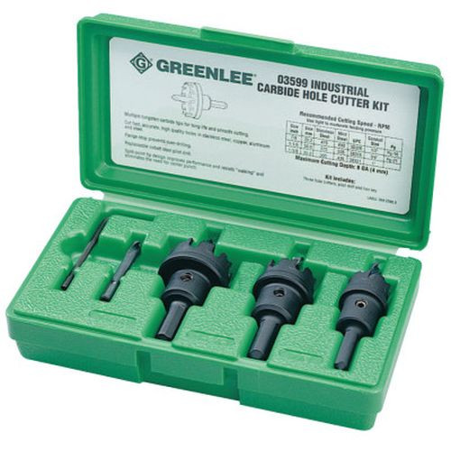 Greenlee 635 Carbide-Tipped Hole Cutter Kit, Tungsten, 7/8" - 1-3/8"