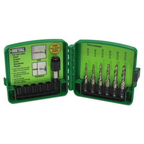 Greenlee DTAPKIT 6-32 to 1/4-20 6 Piece Drill/Tap Set