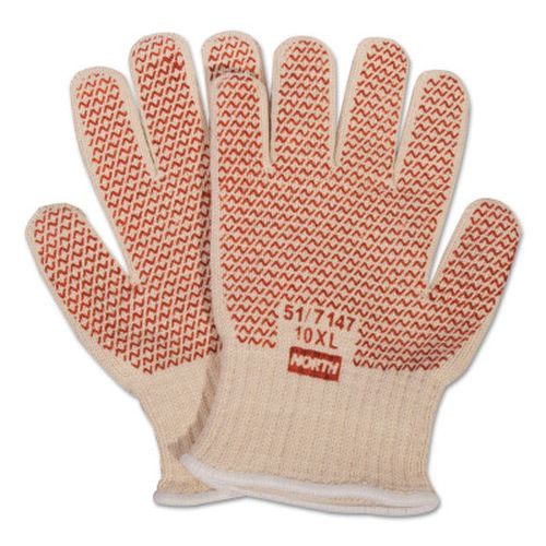 Honeywell 51/7147 Grip N Hot Nitrile Coated Cotton Gloves White, Medium, Dozen