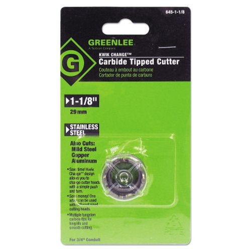 Greenlee 645-1-1/8 Quick Change Hole Cutter, 1-1/8"