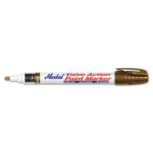 MARKAL 96827 Valve Action Paint Markers, Gold, 1/8 in, Medium
