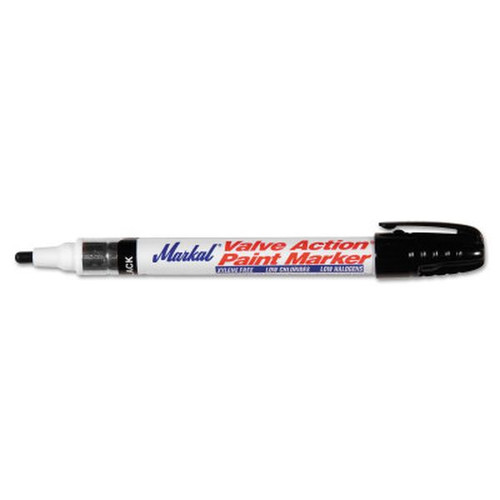 MARKAL 96823 Valve Action Paint Marker, Black, 1/8 in, Medium