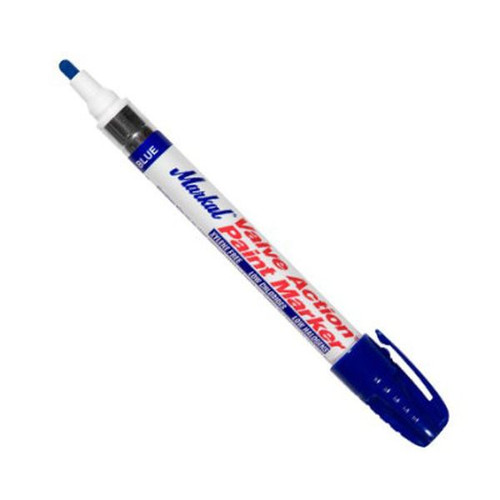 MARKAL 96825 Valve Action Paint Marker, Blue, 1/8 in, Medium (1 Marker)