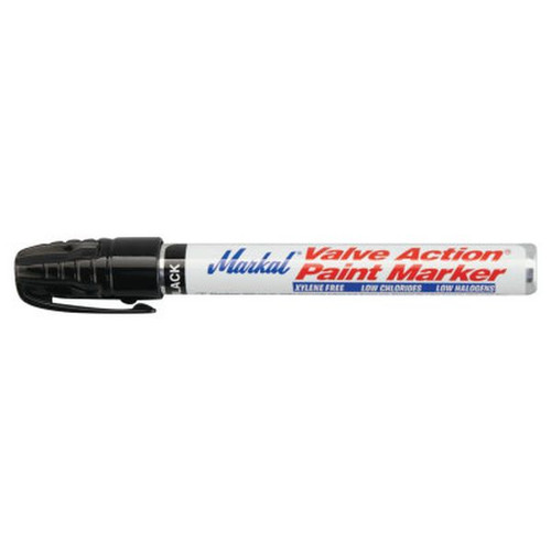 MARKAL 96803 Valve Action Paint Marker, Black, 1/8 in, Medium