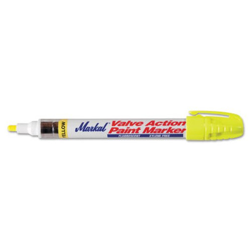 MARKAL 97050 Valve Action Paint Marker, Fluorescent Yellow, 1/8 in, Medium
