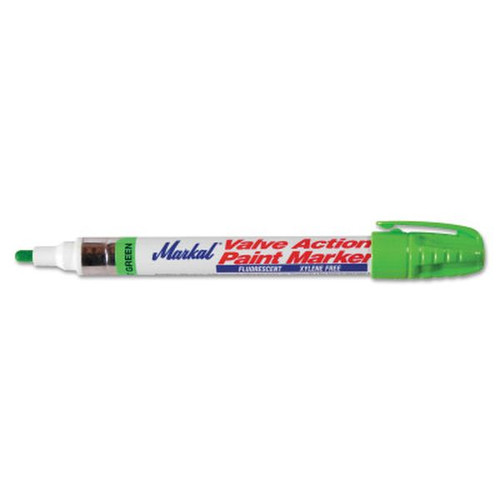 MARKAL 97051 Valve Action Paint Marker, Fluorescent Green, 1/8 in, Medium