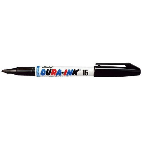 MARKAL 96023 Dura-Ink 15 Markers, Black, 1/16 in, Felt