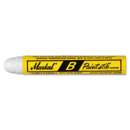 MARKAL 80220 Paintstik B Markers, 11/16 in, White (12pk)