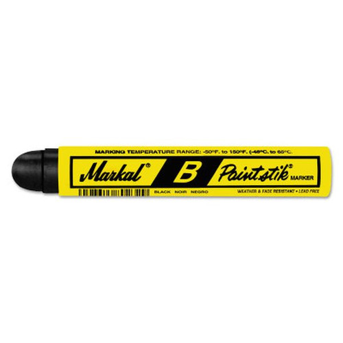 MARKAL 80223 Paintstik B Markers, 11/16 in, Black (12pk)