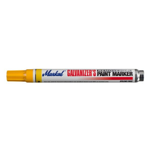 MARKAL 28786 Galvanizer's Removable Markers, Medium Tip, Bullet, Yellow (12pk)