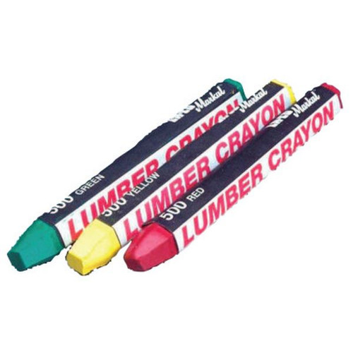MARKAL 80320 #500 Lumber Crayons, 1/2 in dia, 4 5/8 in, White (12pk)