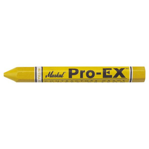 MARKAL 80381 Pro-Ex Lumber Crayons, 1/2 in X 4 5/8 in, Yellow (12pk)