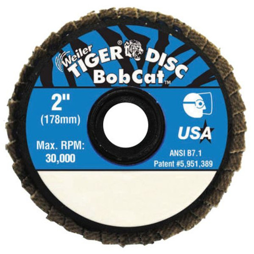 WEILER 50936 Bobcat Flat Flap Disc, 2", 120 Grit, 30000RPM