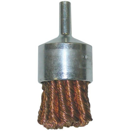 WEILER 10067 Knot Wire End Brushes, Bronze, 22000RPM, 3/4" Dia, 1/4" Stem