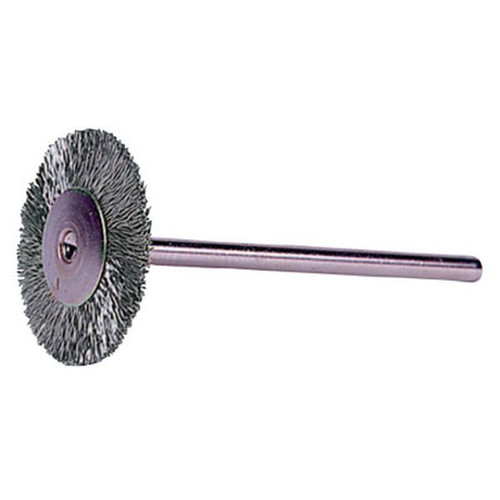 WEILER 26021 Miniature Stem-Mounted Wheel Brush 1-1/4" .005" Steel Wire 37000RPM