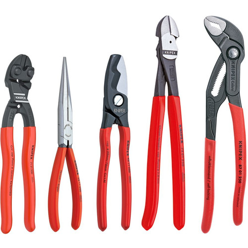 KNIPEX 9K0080108US 5 Pc Automotive Starter Pliers Set (87 01 250, 95 11 200, 26 11 200, 74 01 250, 71 31 200)