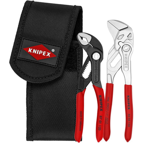 KNIPEX 002072V01 2 Pc Mini Pliers In Belt Pouch 86 03 150 And 87 01 125