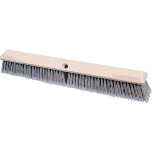 PFERD 89231 24" Fine Sweep Floor Brush, Flagged Silver Plastic Fill, 3" Trim