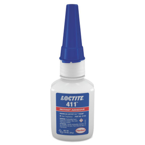 LOCTITE 135446 411 Prism Instant Adhesive, Clear/Toughened, 20 g, Bottle, Clear