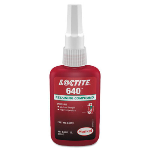 LOCTITE 135520 640 Retaining Compound, Med Strength 50ml Bottle, Green, 3,000psi