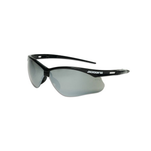 Jackson 50006 Safety Glasses Smoke Mirror/Polycarbonate Anti-Scratch Lens, Black