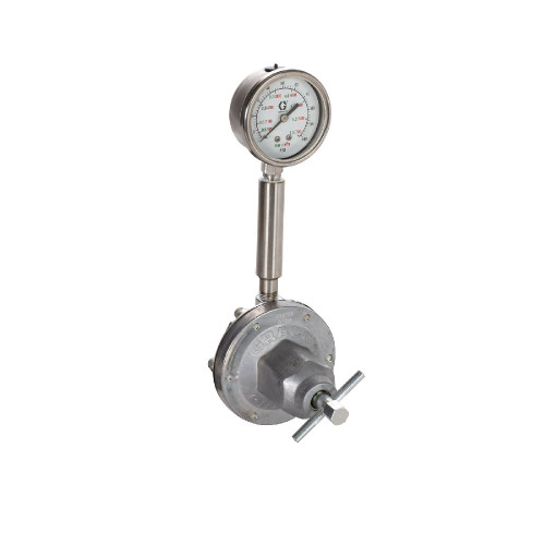 GRACO 209030 - Low Pressure Fluid Regulator, 5-100 PSI Range, Stainless Steel, 1/2 NPT(F) Inlet/Outlet, 3 GPM, Spring Type
