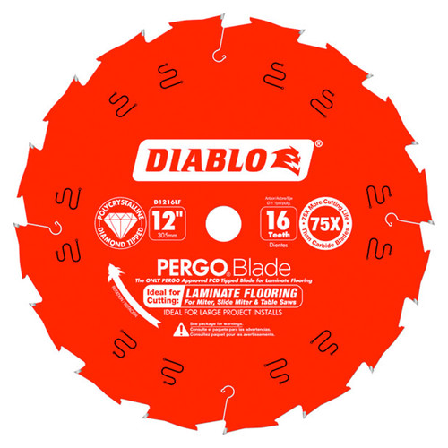 DIABLO D1216LF - 12" x 16 Tooth (PCD) Laminate Flooring PERGOBlade