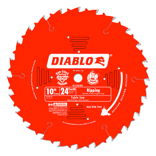 DIABLO D1024X 10" 24T - Ripping Blade For Table Saws, 5/8" Arbor