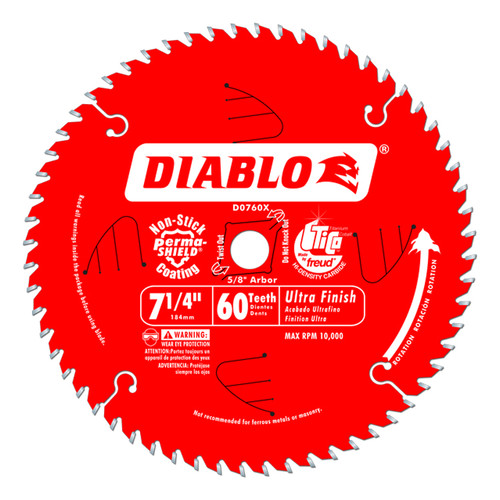 FREUD D0760X 7-1/4" x 60T Ultra Finish Circular Saw Blade