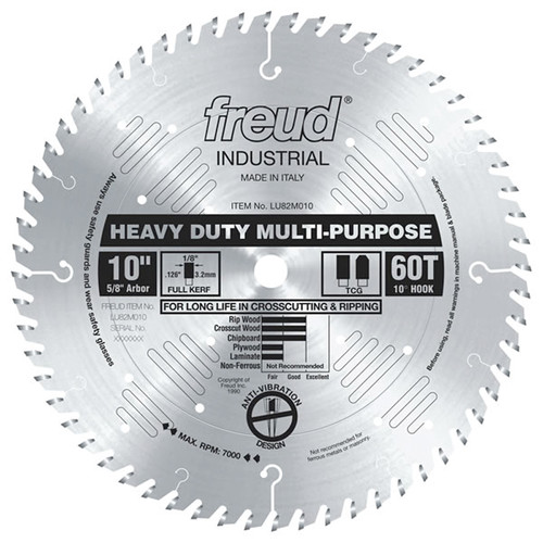 FREUD LU82M010 10" Heavy Duty Multi-Purpose Blade