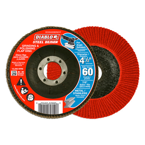 DIABLO DCX045060N01F - 4-1/2" 60 Grit Grinding & Polishing Flap Disc