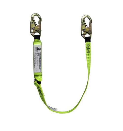 Safewaze FS560-4 4' Energy Absorbing Lanyard with Double Locking Snap Hooks