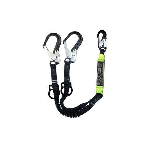 Safewaze FS88761-FF-ALU PRO+ Freefall Dual-Leg Energy Absorbing Lanyard w/Rings