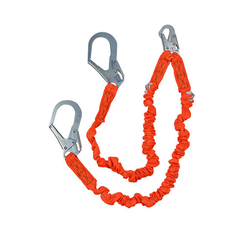 Safewaze FS88596 VLINE 6' Dual-Leg Low-Profile Lanyard w/ Rebar Hooks