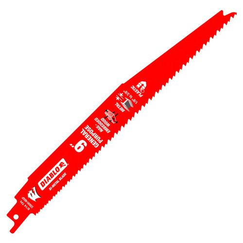 DIABLO DS0914BGP200 - 9" Bi-Metal Recip Blade for Nail-Embedded Wood, Metal & Plastic, 200PK