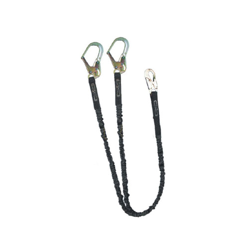 Safewaze FS586 6' Dual-Leg Streamline Low-Profile Energy Absorbing Lanyard w/ Rebar Hooks