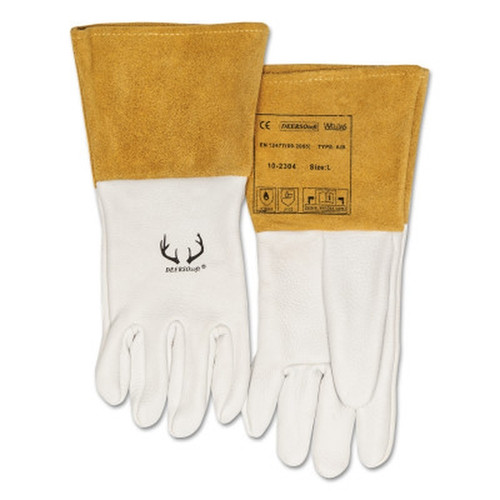 BEST WELDS 902-10-2304-M DEERSOsoft Grain Deerskin Welding Gloves, Medium, Pearl