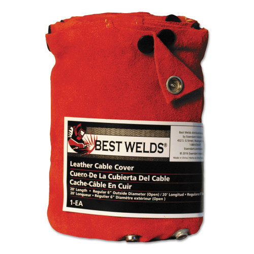 BEST WELDS 2048CC Cable Cover with Snaps, 20 ft x 4" Large, Leather
