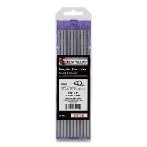 BEST WELDS 5327GE3 Tungsten Electrode, E3, 7" Size 5/32