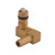 Midland Industries P-1523-000 - Offset Elbow w/ Shut-Off, 1/4" Hose Barbed x 1/4", Brass