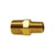 Midland Industries 23325X6X2 - Reducing Hex Nipple, 3/8" MPT x 1/8" MPT, 1.22" Brass