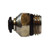 Midland Industries 20638N - Straight Adapter, 12mm Push" x 3/8" MIP, Brass, Nickel-Plated